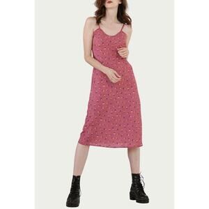 NEW HALEY SOLAR bias floral-print midi slip dress in rose